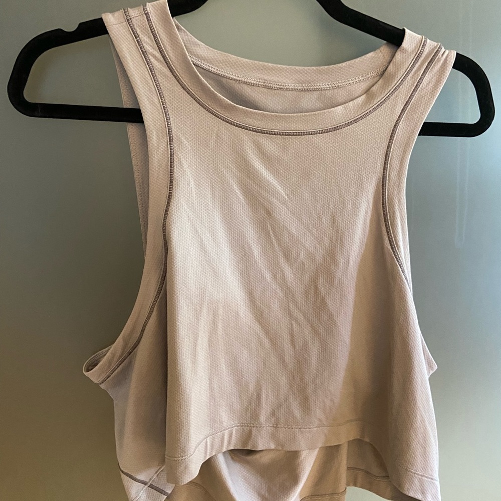 Open-Back Cropped Training Tank Top, Size 12